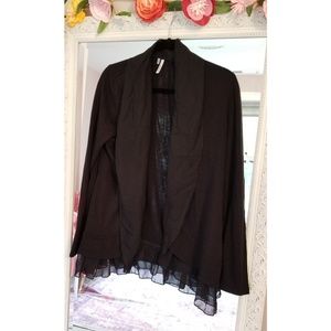 Black Ruffled Overthrow